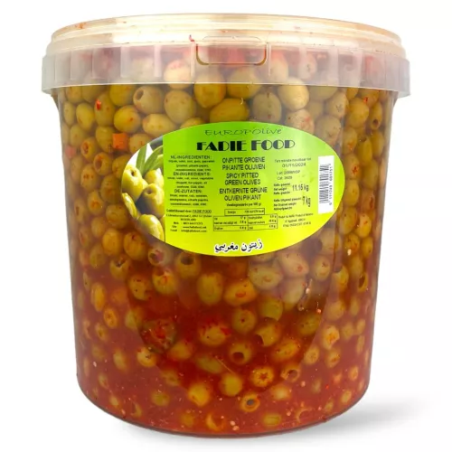 fadie food b.v. Fadie Food Spicy Green Unpitted Olives 11.15kg (5063)